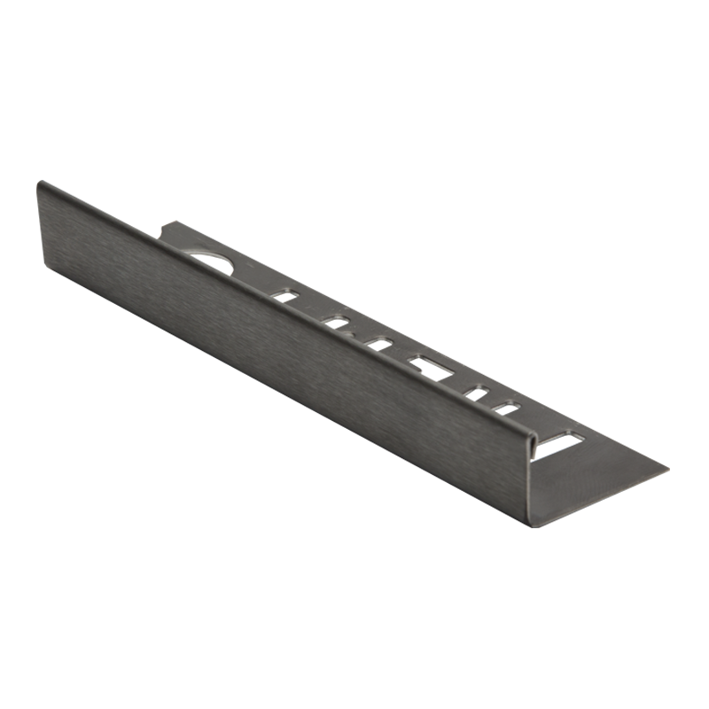 Straight Edge Brushed Anthracite Stainless Steel Tile Trim 2.5m By